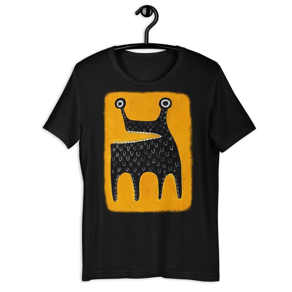 Straight Cut T-Shirt Monster Folk Art Gothic Quirky Whimsical Cute Alien